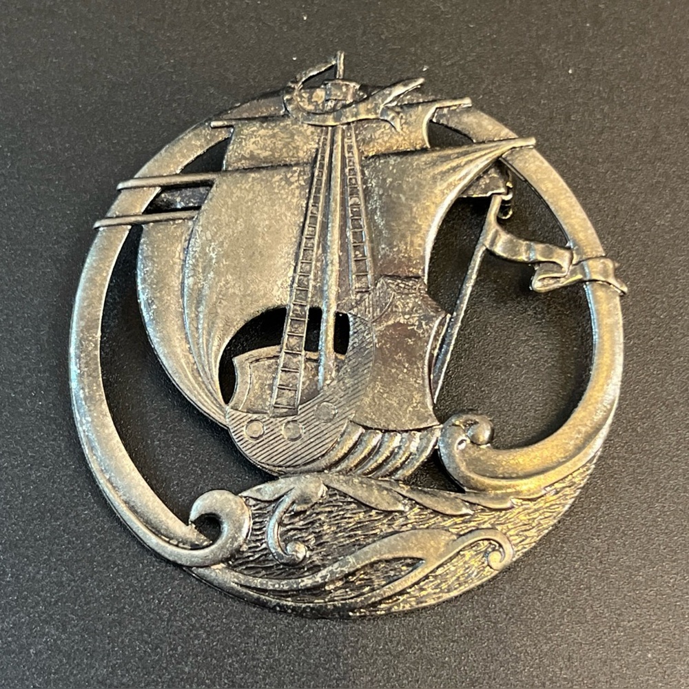 Vintage Ship Brooch